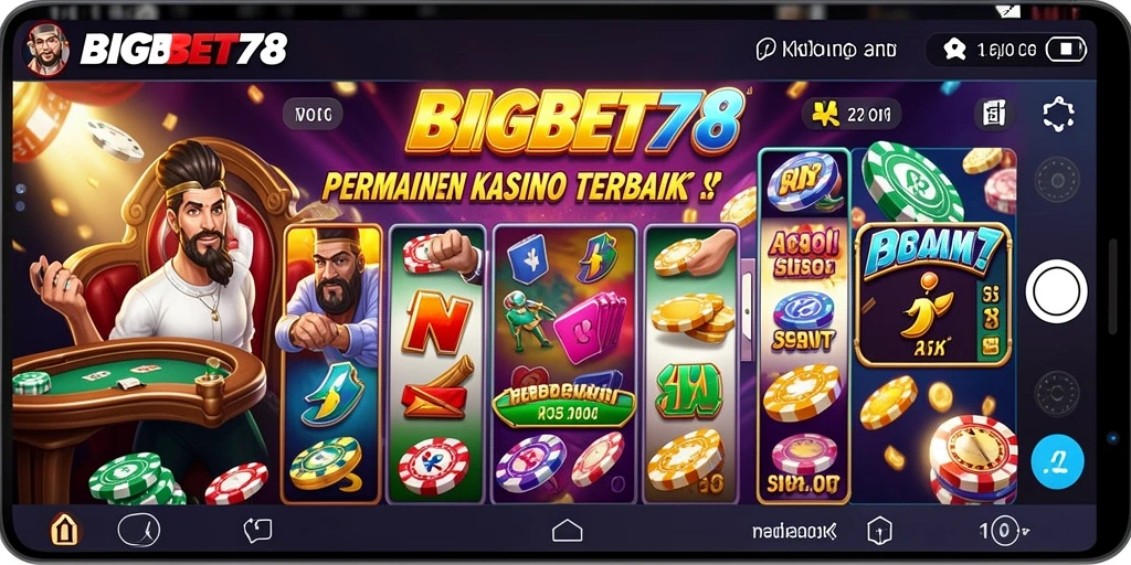Screenshot utama BIGBET78 menampilkan gameplay Kasino yang menyenangkan.