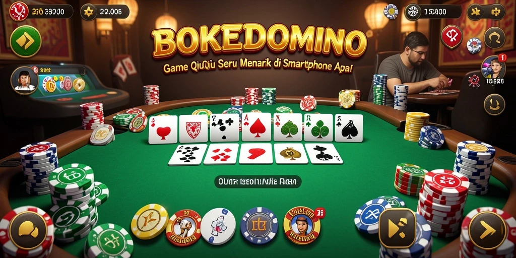 Gameplay seru BOKEDOMINO dengan pemain yang bersaing.