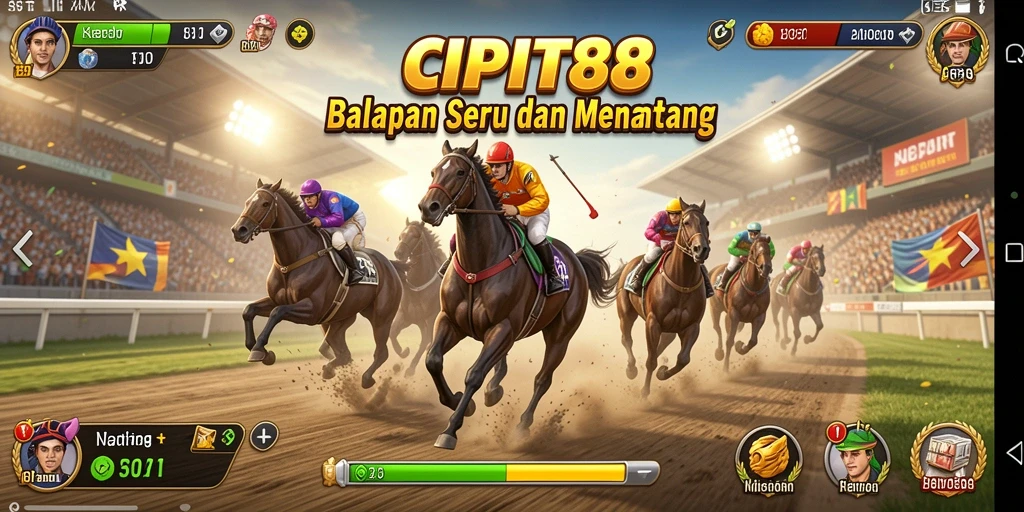 Screenshot gameplay CIPIT88 menunjukkan aksi balapan yang seru dan menegangkan.