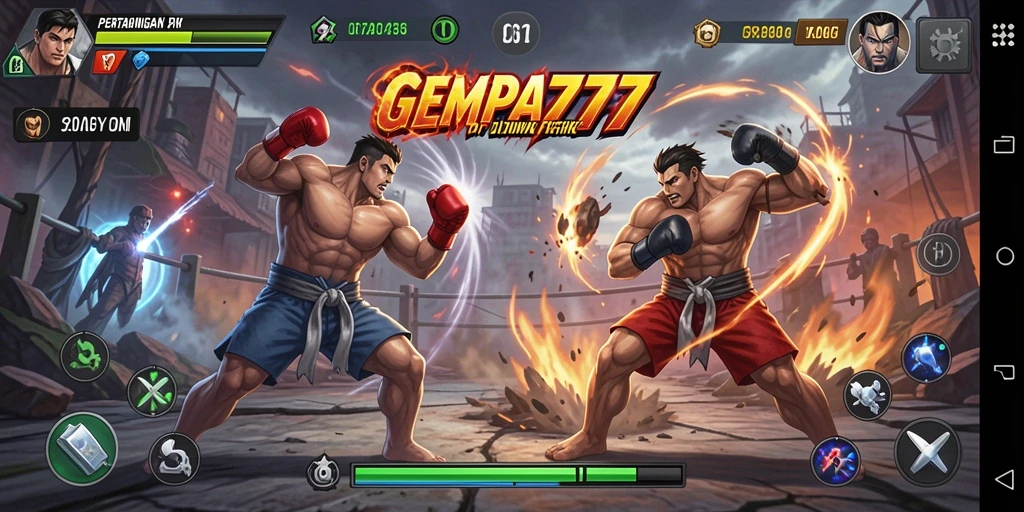 Screenshot dari pertempuran seru dalam GEMPA777 menunjukkan aksi karakter.