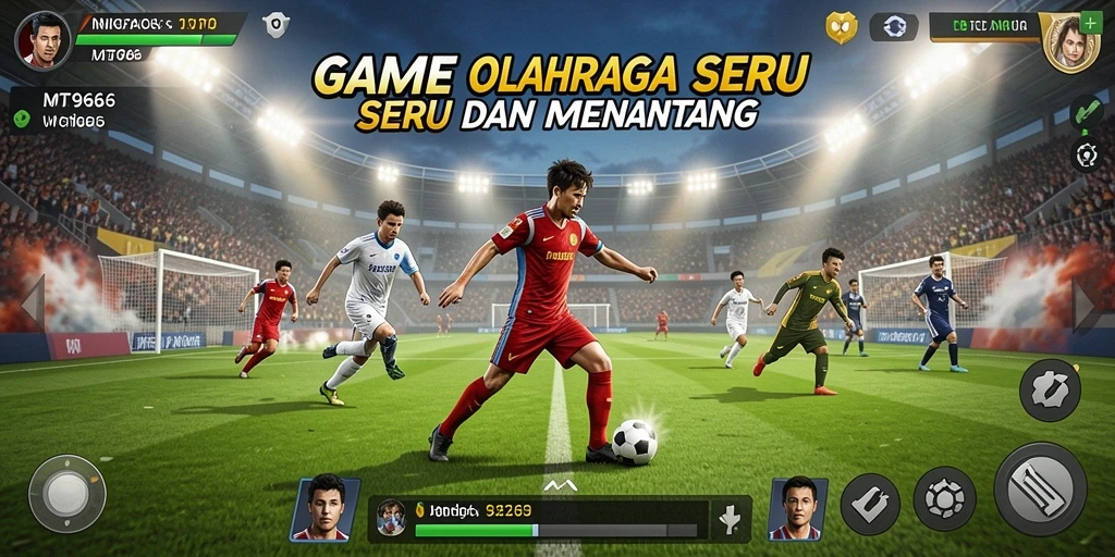 Tampilan gameplay menarik di MT966 dengan aksi olahraga mendebarkan.