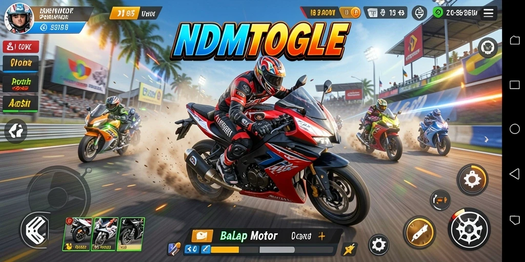 Gameplay seru dalam balap motor NDMTOGEL
