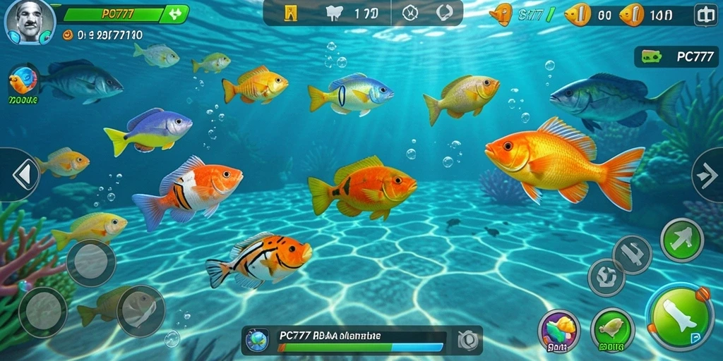 Tangkapan layar gameplay Tembak Ikan seru di PC777.