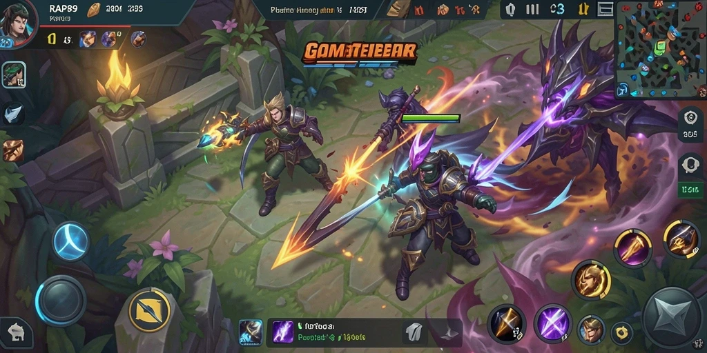 Tampilan gameplay seru dari RAP89 dengan aksi MOBA yang mendebarkan.