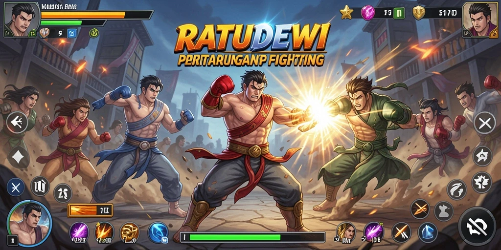 Tampilan gameplay <strong>RATUDEWI</strong> dengan aksi pertarungan yang intens.